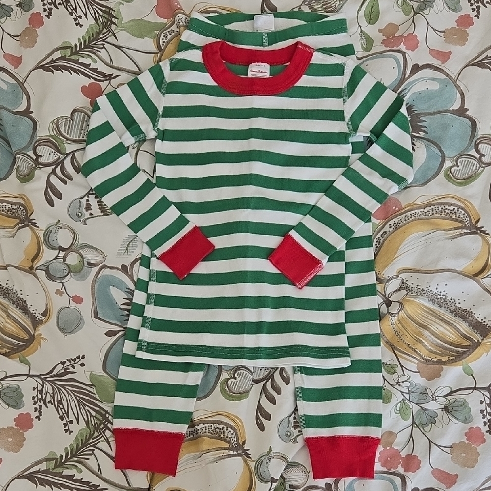 Hanna Andersson Kids Holiday Striped Long John Pajama Set 5